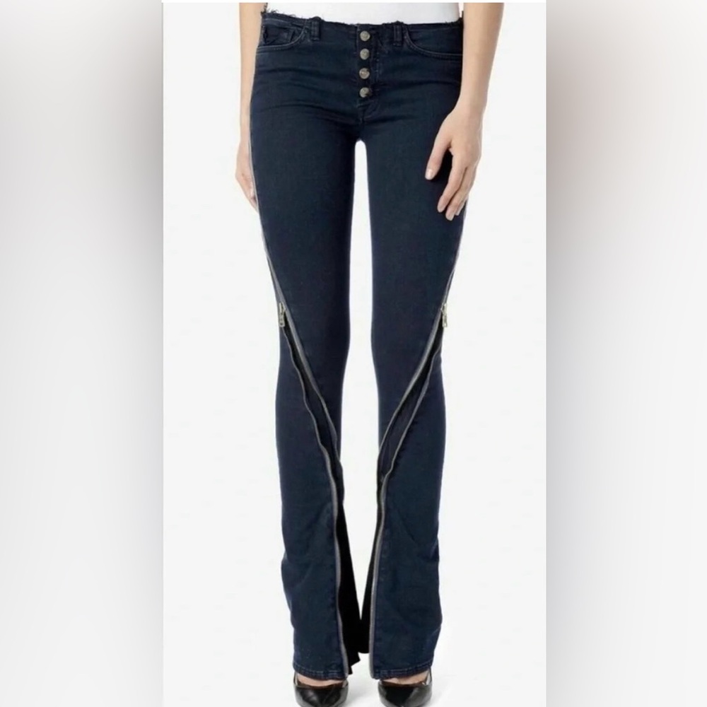 Hudson Lenny Convertible Zipper Flare Jeans Size 27 Excellent Condition!